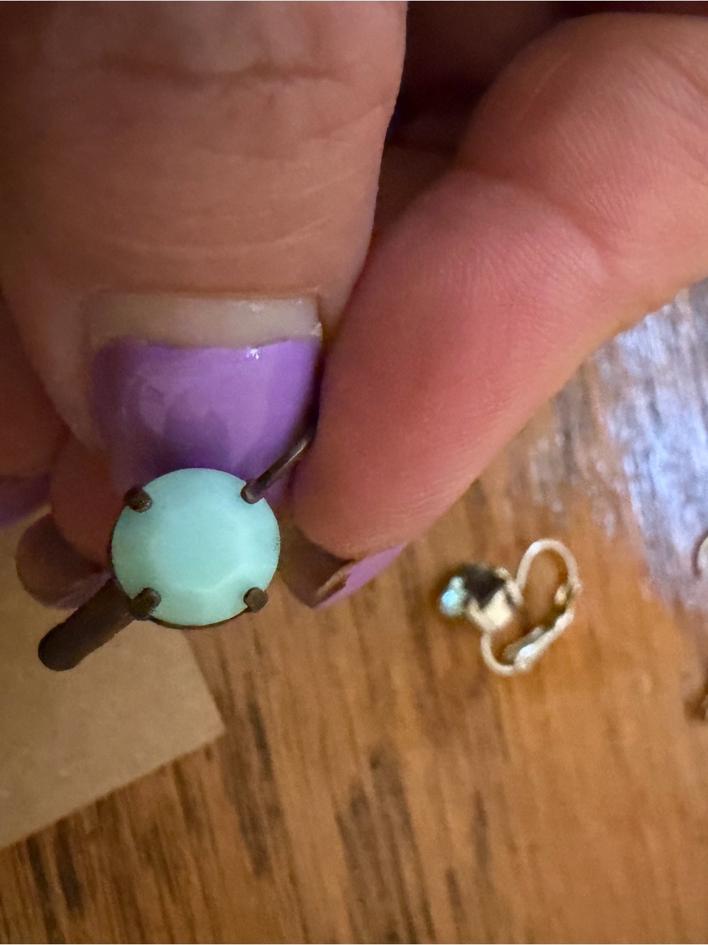 Sabika Mint Green Round Stone Drop Earrings